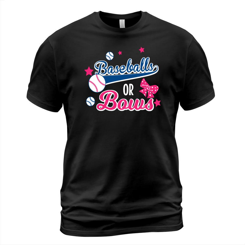 Gender Reveal Party Shirts Funny Baseball Or Bows Shirt T-Shirt Unisex