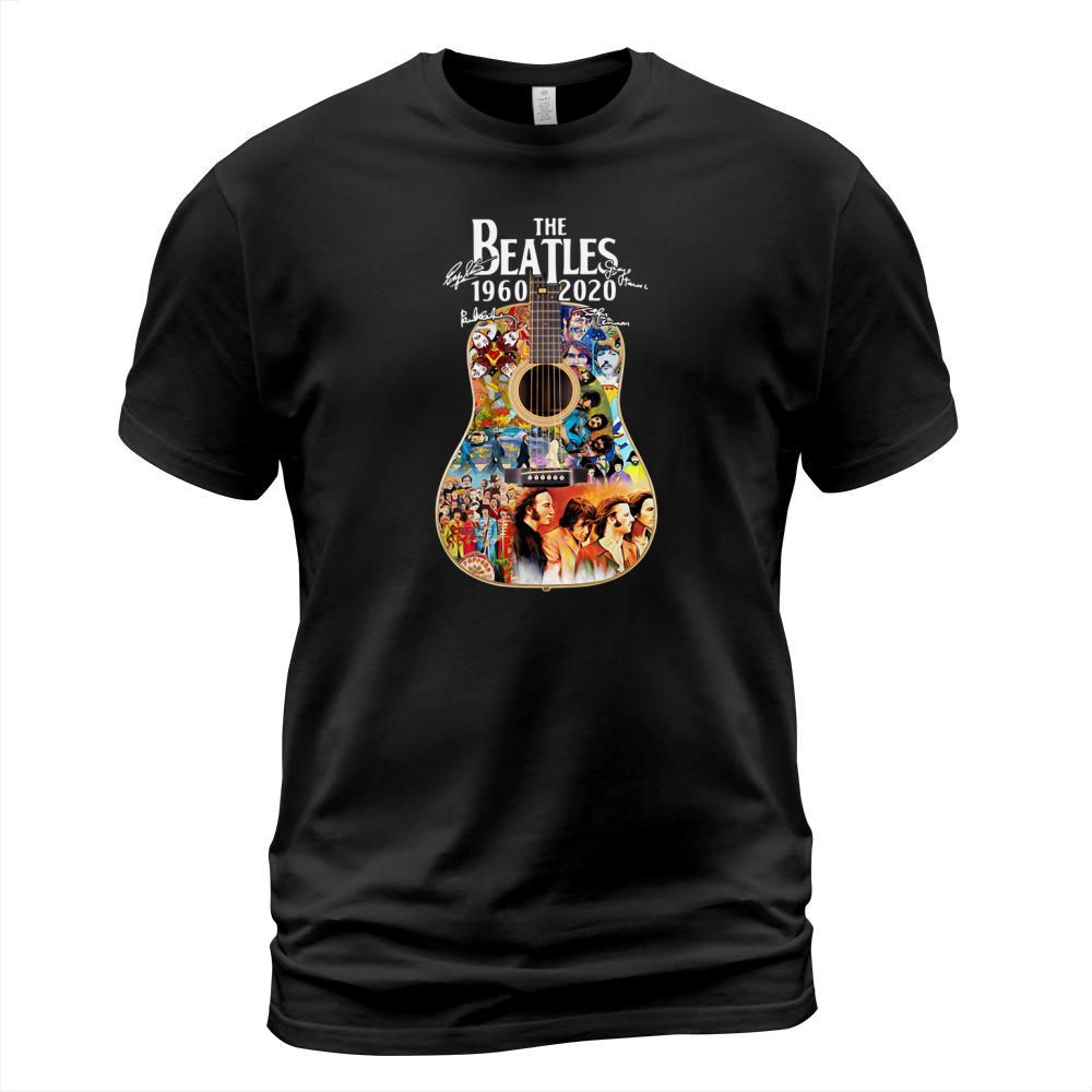 The Beatles guitar 1960 2020 signatures shirt - Drawstring Bag T-Shirt Unisex
