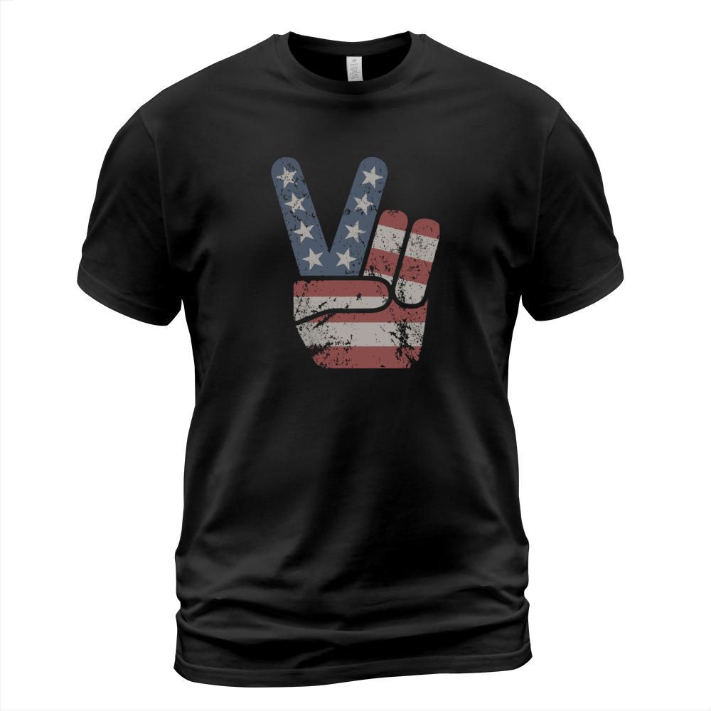 Vintage American Flag Big Peace Sign T-Shirt T-Shirt Unisex