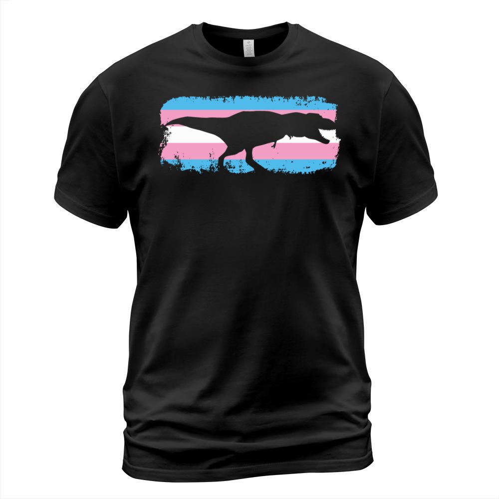Transgender Dinosaur Funny Trans Flag LGBT Pride T-Shirt Unisex