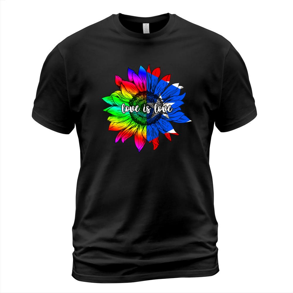 Love Is Love LGBT Gay Pride Funny Rainbow Puerto Rico Flag 2020 T-Shirt Unisex