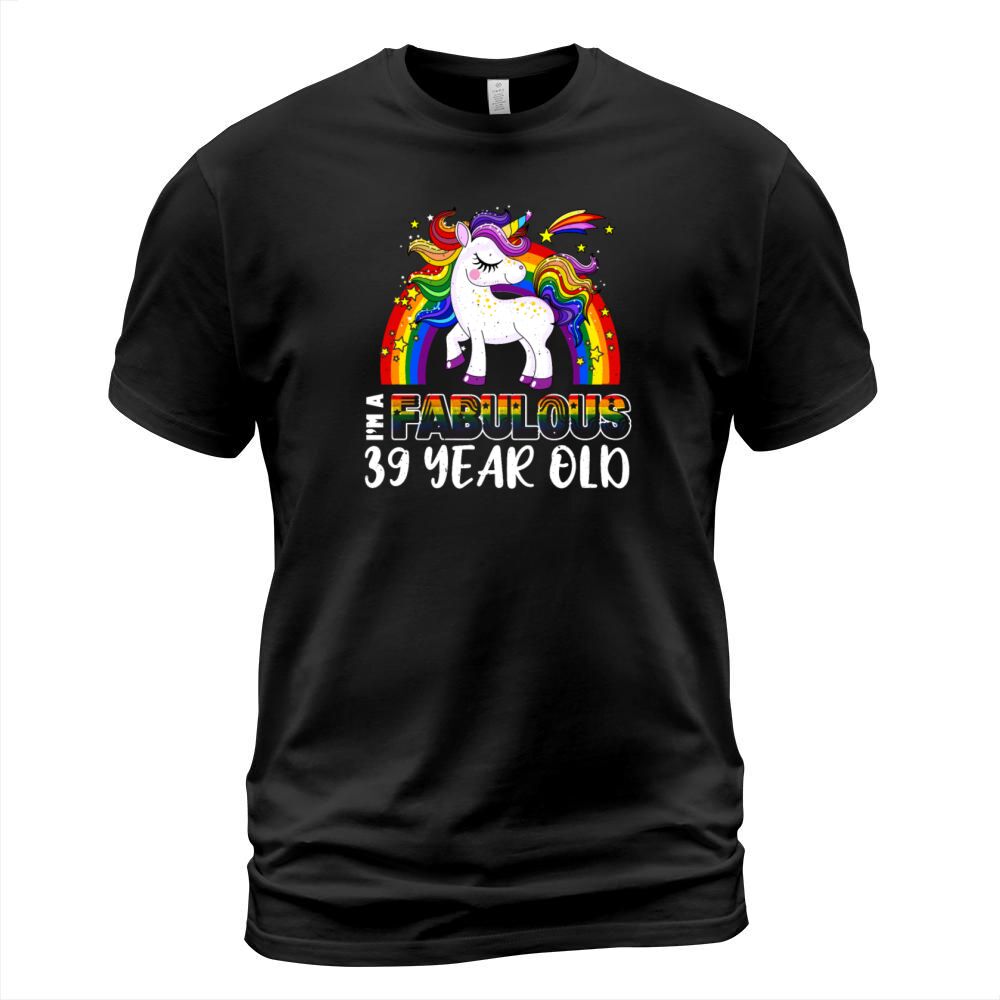 Unicorn Age 39 Years Gay Pride LGBT Pride Month T-Shirt Unisex