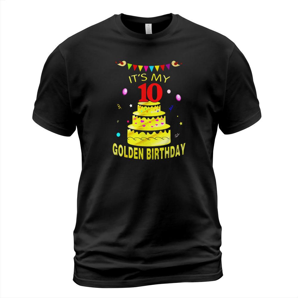 Vintage Golden Birthday Shirt Its My 10th Golden Birthday G T-Shirt Unisex