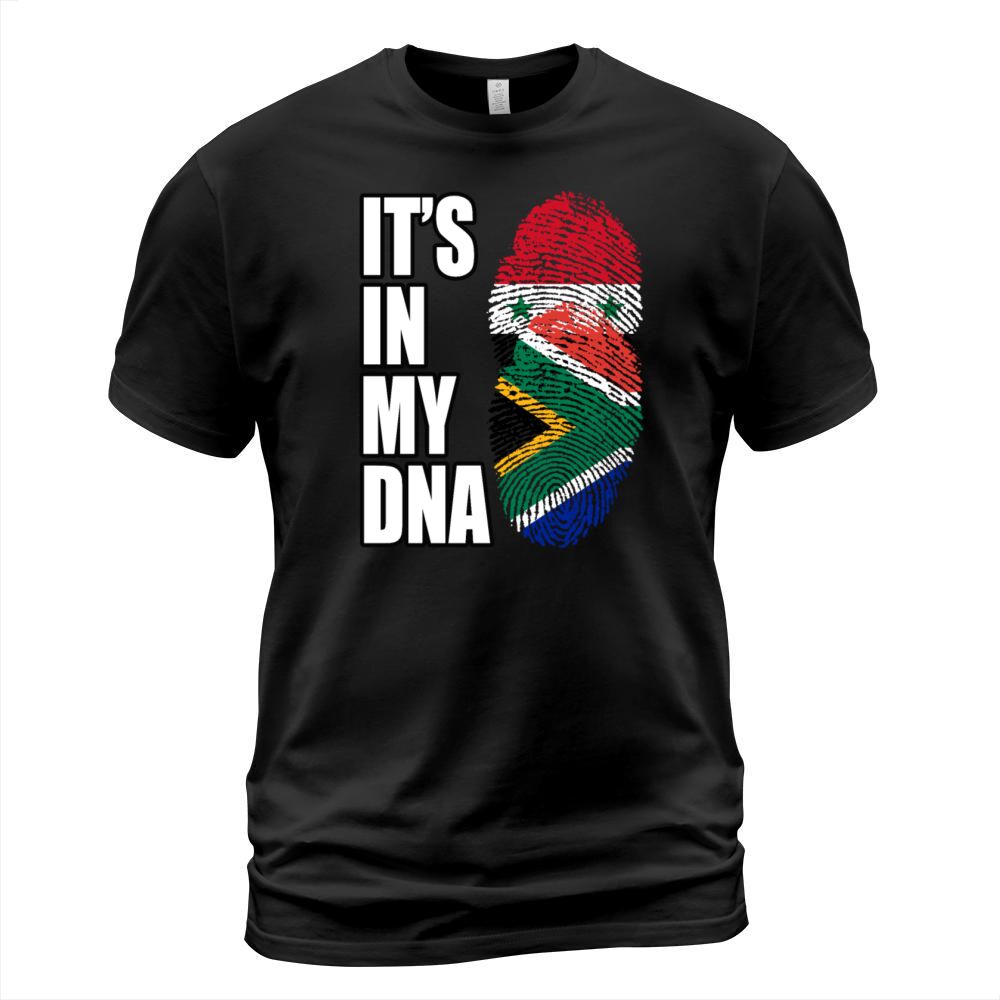 Syrian And South African Vintage Heritage DNA Flag T-Shirt Unisex
