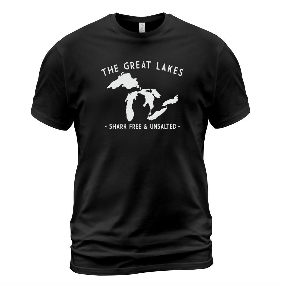 Great Lakes Shark Free and Unsalted T-Shirt Vintage Tee T-Shirt Unisex