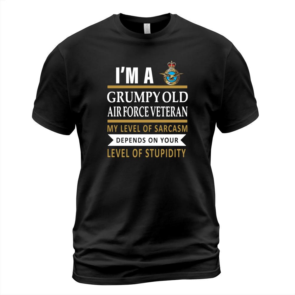 Im a Grumpy old air force veteran my level of sarcasm depends on shirt T-Shirt Unisex