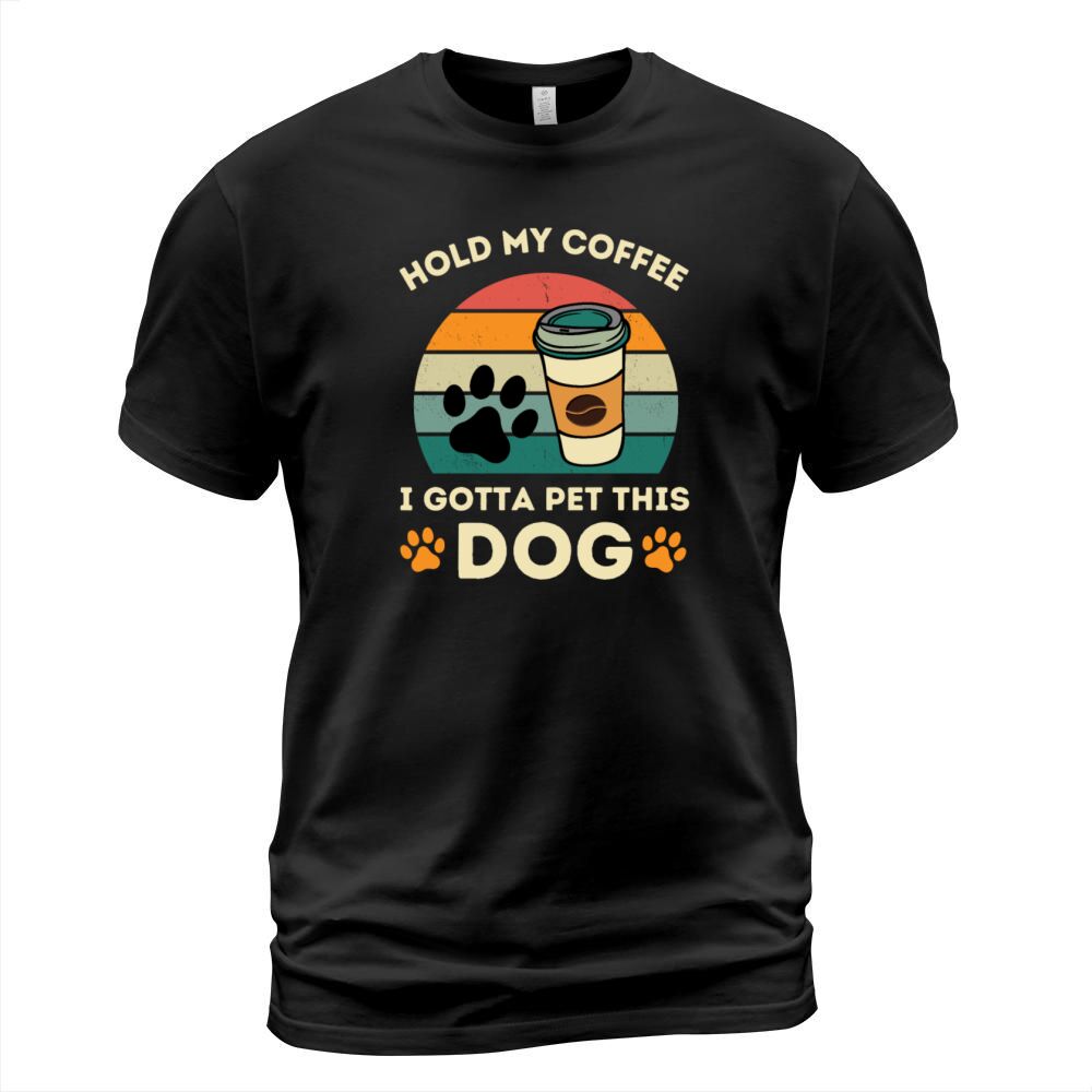 Hold My Coffee I Gotta Pet This Dog Vintage Sunset T-Shirt Unisex