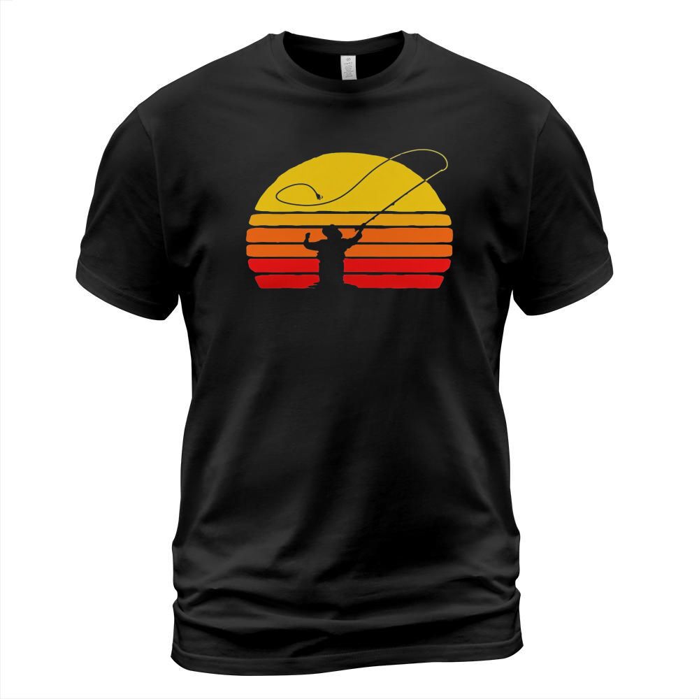 Retro Fly Fishing Shirt - Vintage Trout Fisherman Design 3 Black Youth T-Shirt Unisex