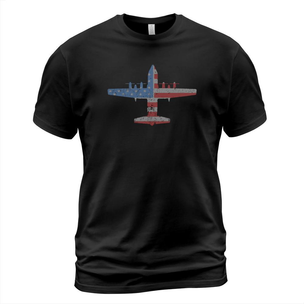 C-130 Hercules American Flag Vintage Style Pilot T-Shirt T-Shirt Unisex