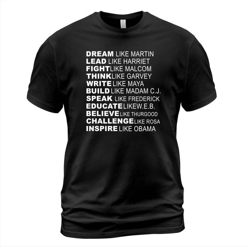 Inspirational Black History Influential Black Leaders Tee T-Shirt Unisex