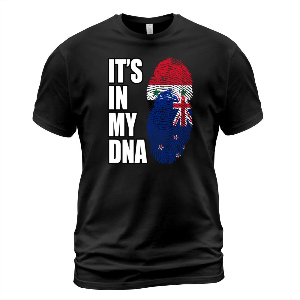 Syrian And New Zealand Vintage Heritage DNA Flag T-Shirt Unisex