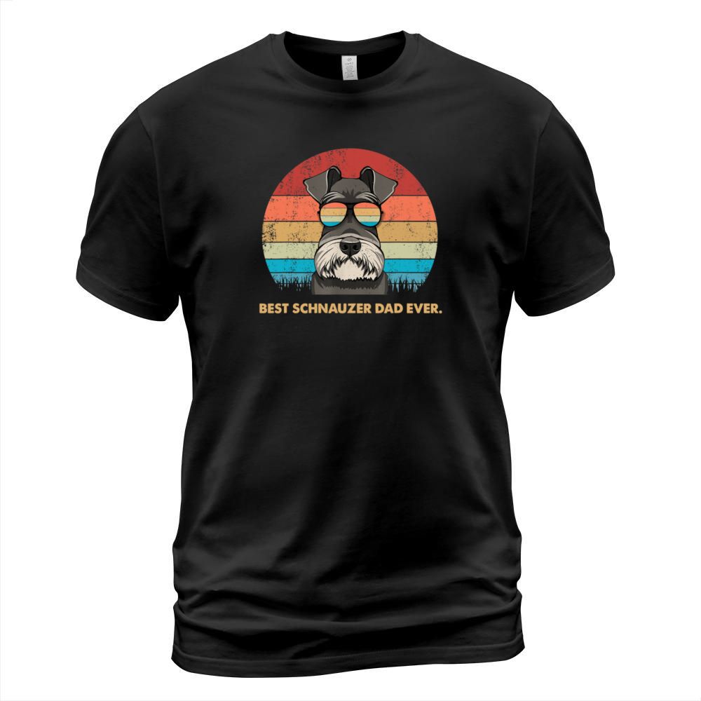 Dog Vintage Best Schnauzer Dad Ever Father Day Vintage Sunglass shirt T-Shirt Unisex