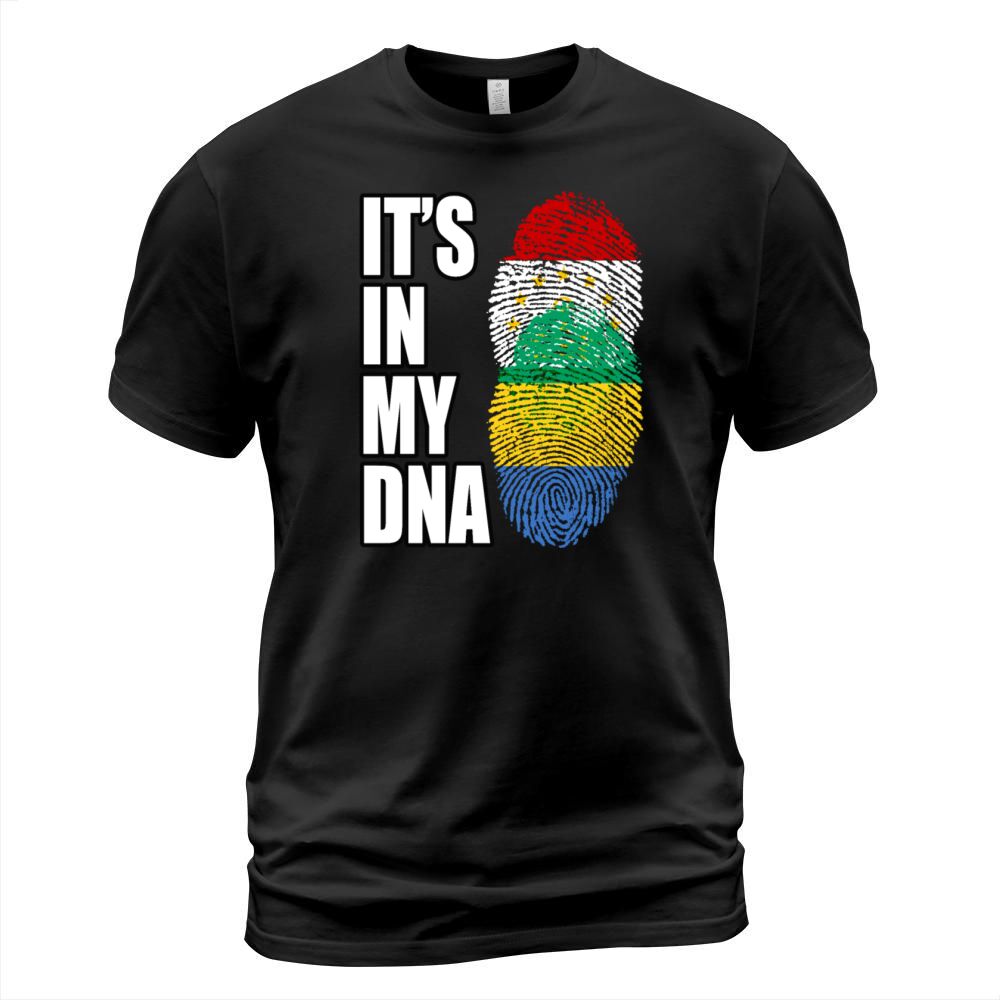 Tajikistani And Gabonese Vintage Heritage DNA Flag T-Shirt Unisex