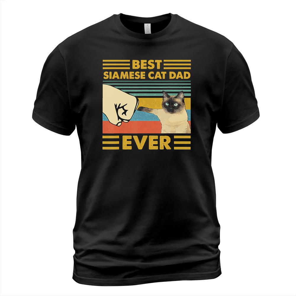 Best Siamese Cat Dad Ever Retro Vintage Sunset T-Shirt T-Shirt Unisex