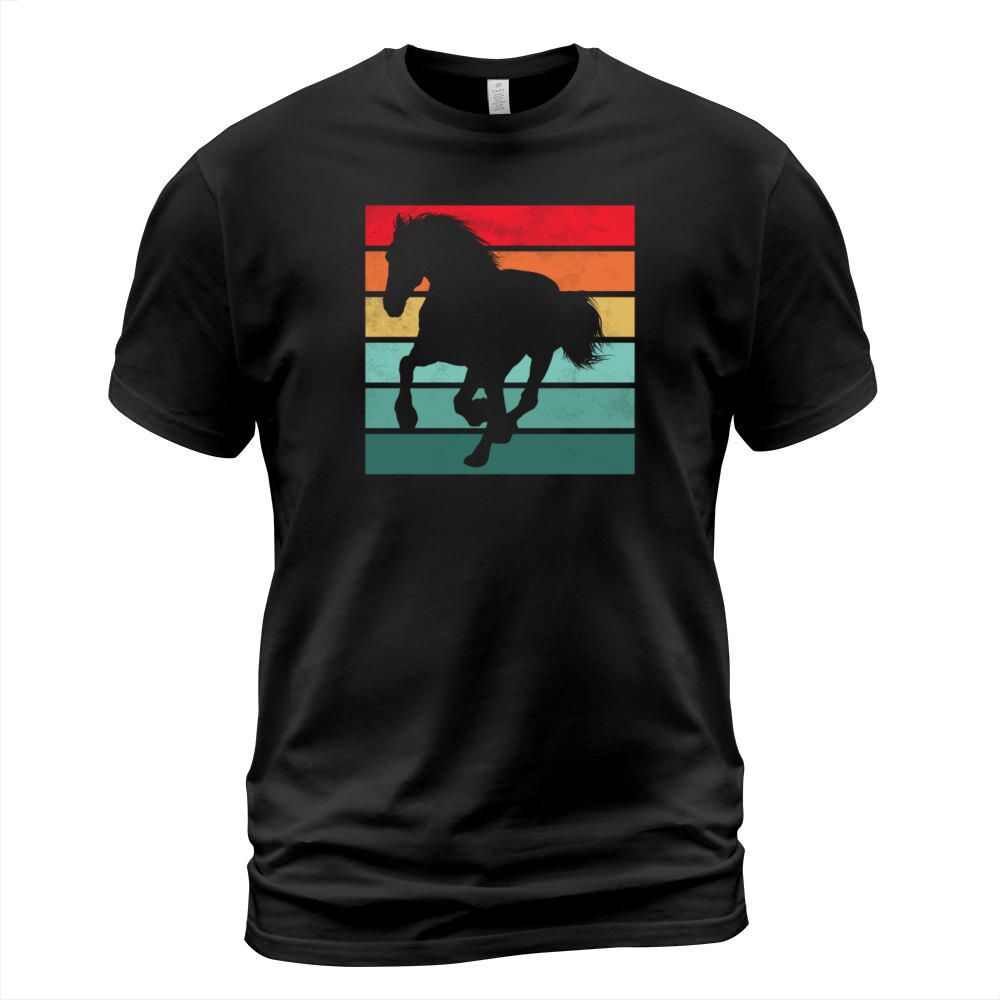 Girls Horse Riding Shirt Vintage Retro T-Shirt Unisex