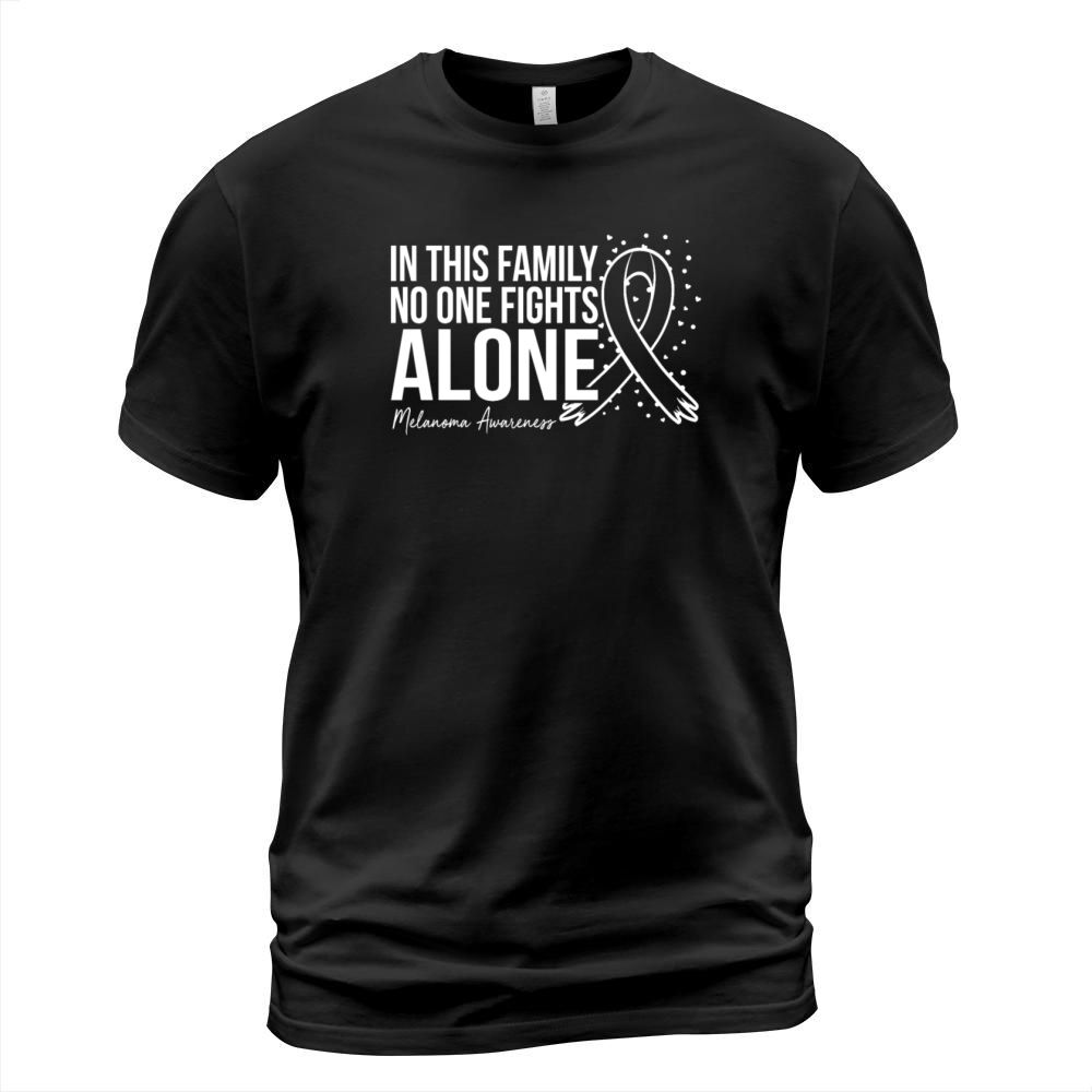In This Family No One Fights Alone Melanoma Aware T-Shirt Unisex
