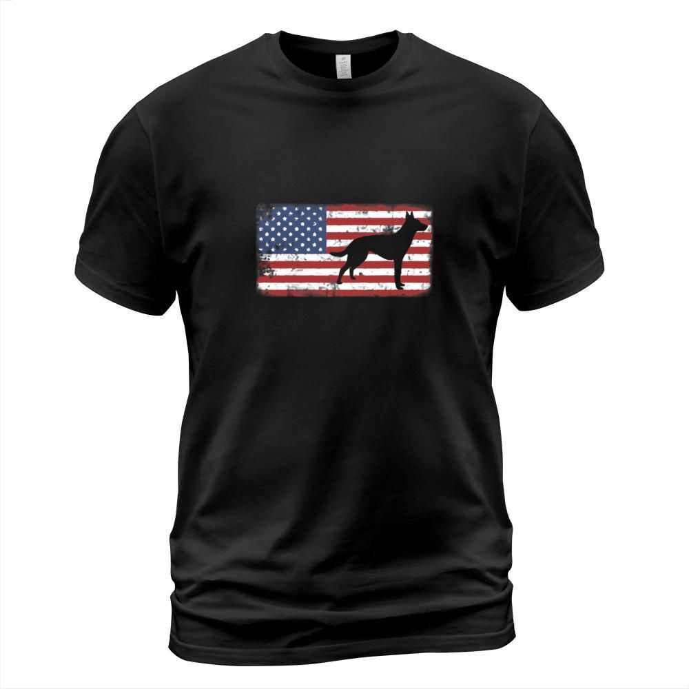 Vintage Retro American Flag Dutch Shepherd shirt T-Shirt Unisex