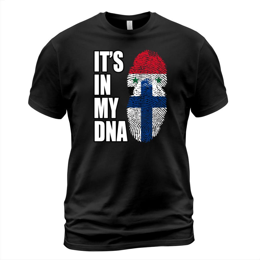 Syrian And Finland Vintage Heritage DNA Flag T-Shirt Unisex