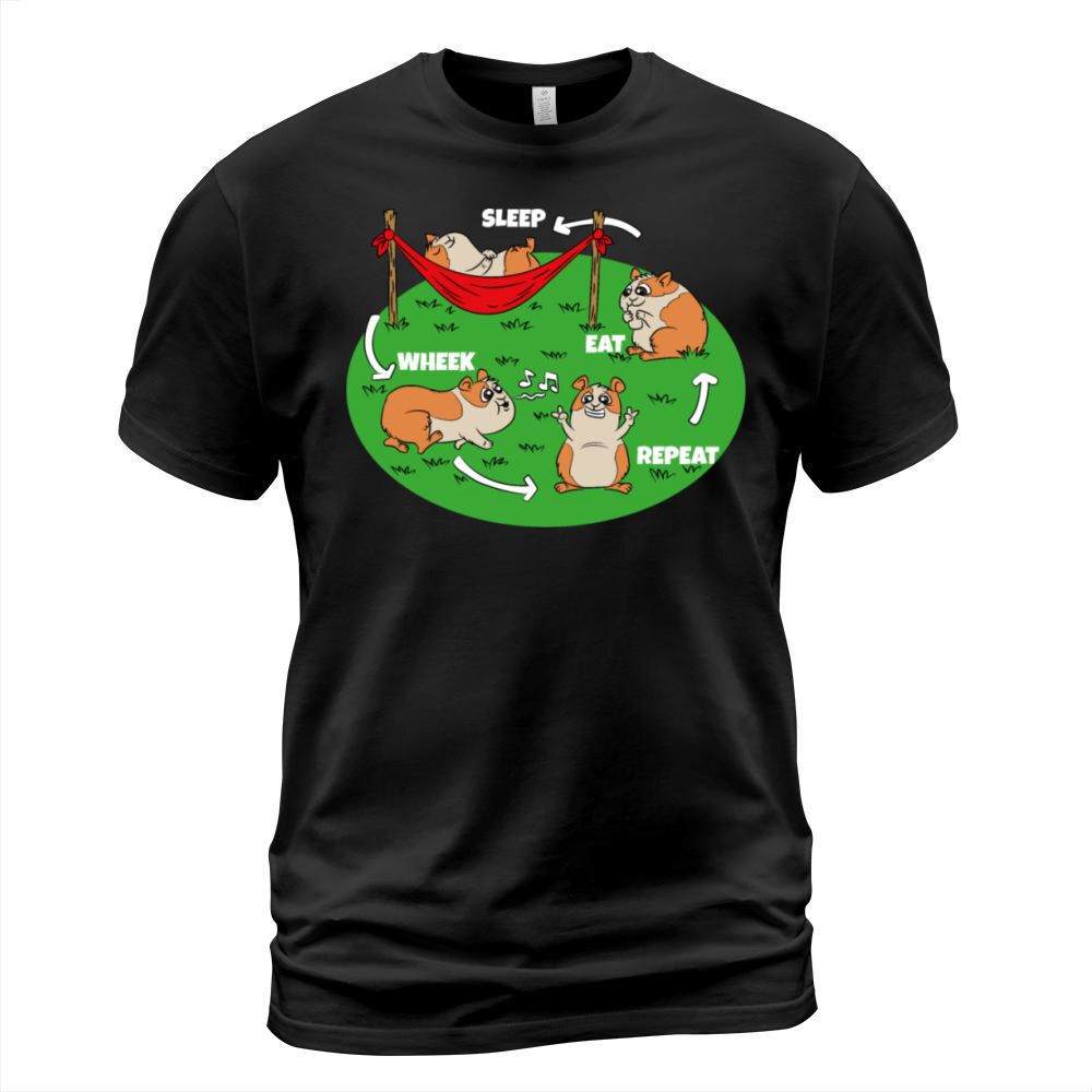 Eat Sleep Wheek Repeat Guineapig Circle T-Shirt Unisex