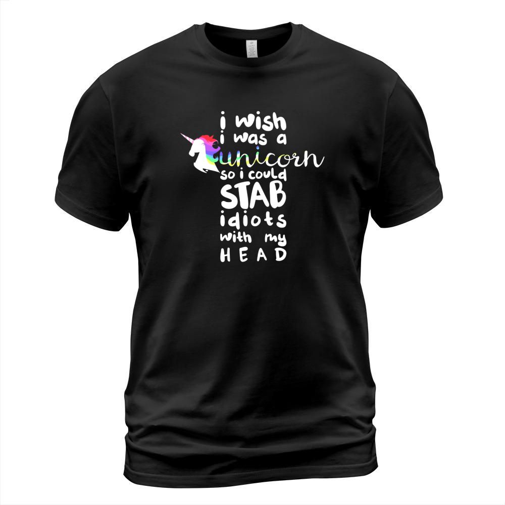 Wish I was a Unicorn Funny Humor Animal T-Shirt Unisex