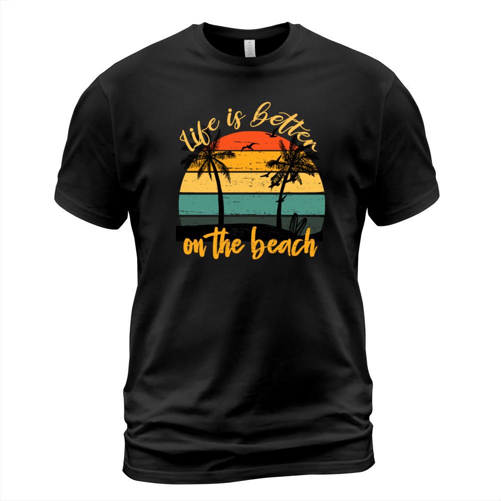 Life is better on the beach vintage sunset T-Shirt Unisex