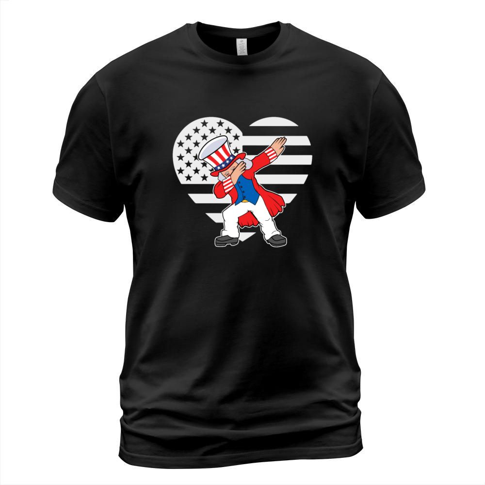 Lincoln Dapping With American Flag Heart T-Shirt Unisex