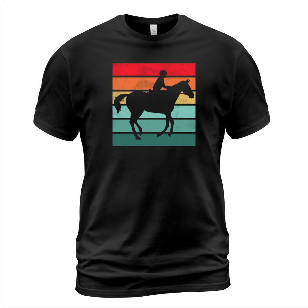 Girls Horse Riding Shirt Vintage Retro T-Shirt Unisex