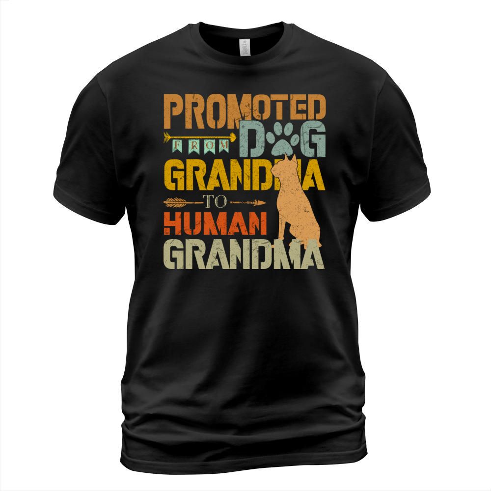 Promoted From Dog Grandma To Human Grandma Retro Vintage T-Shirt Unisex