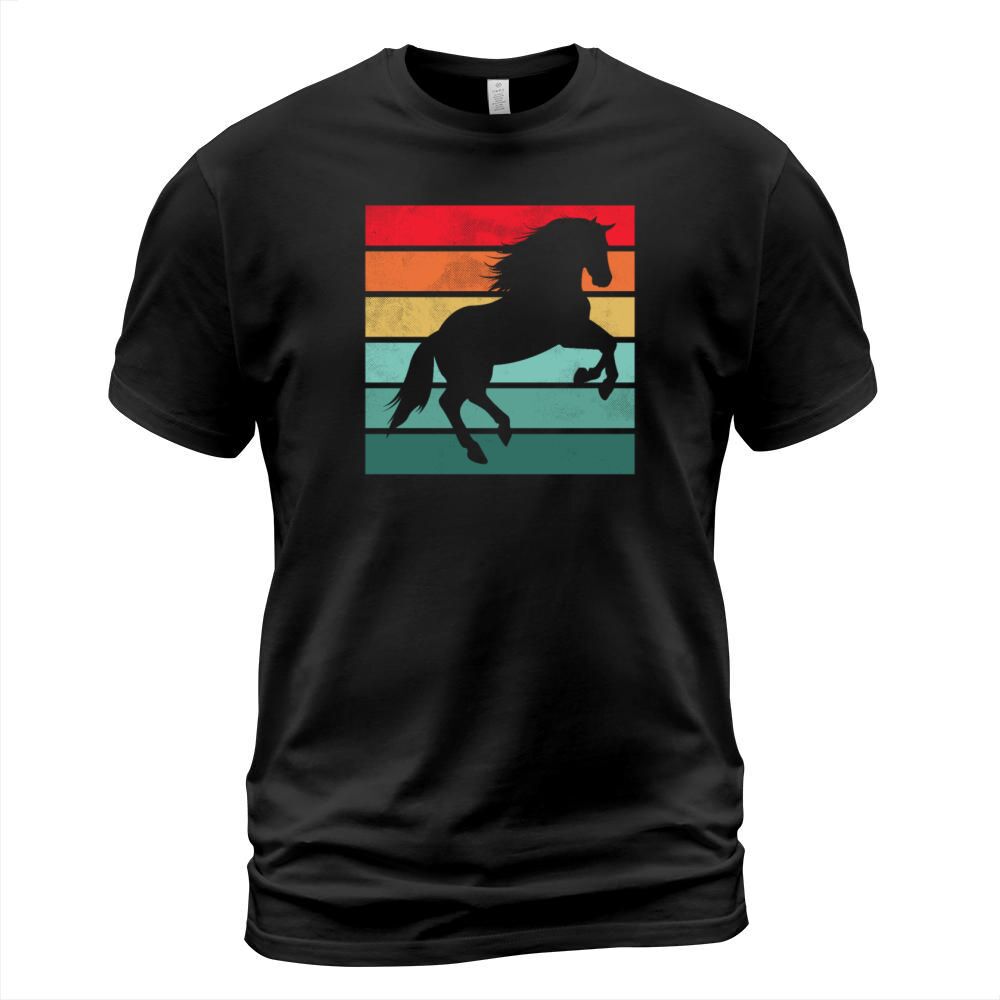 Girls Horse Riding Shirt Vintage Retro T-Shirt Unisex