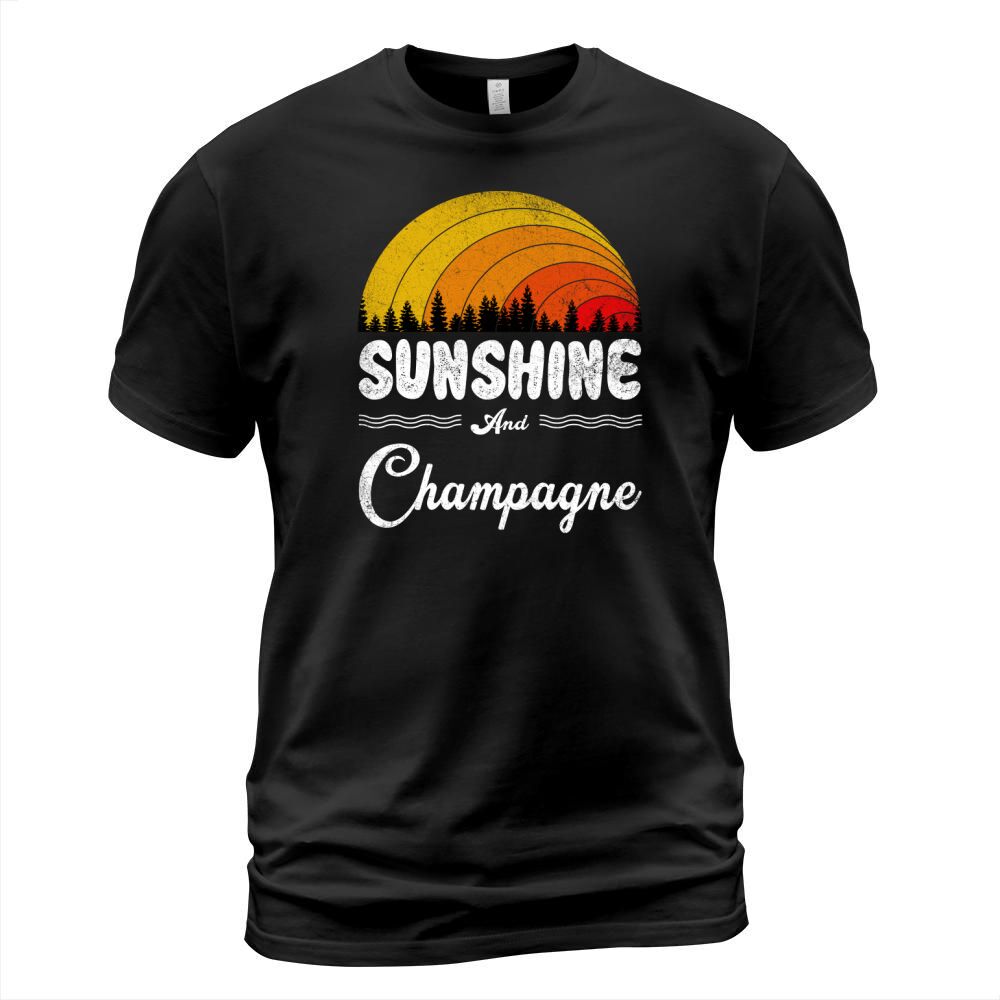 Sunshine And Champagne Vintage Summer Gift 2020 T-Shirt Unisex