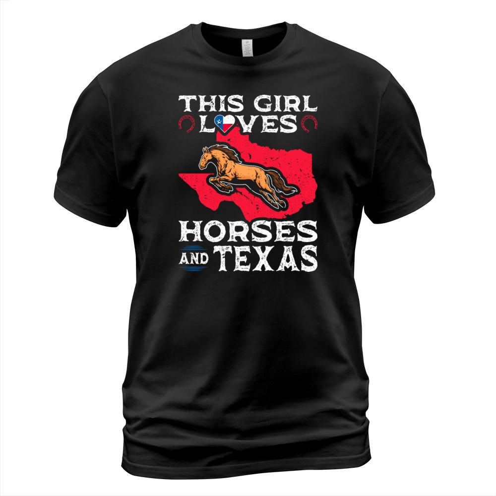 Vintage Horseback Riding Horse Girl Texas T-Shirt Unisex