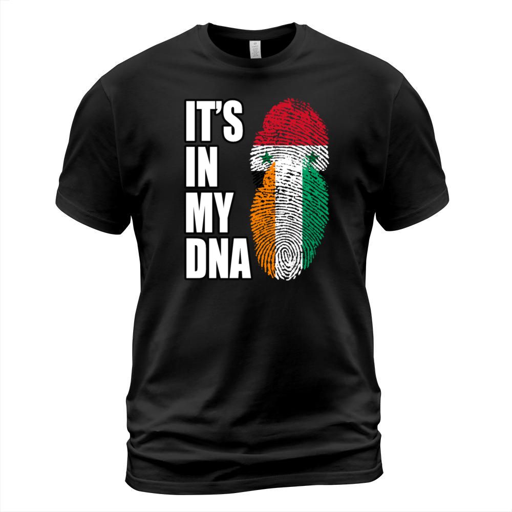 Syrian And Ivorian Vintage Heritage DNA Flag T-Shirt Unisex