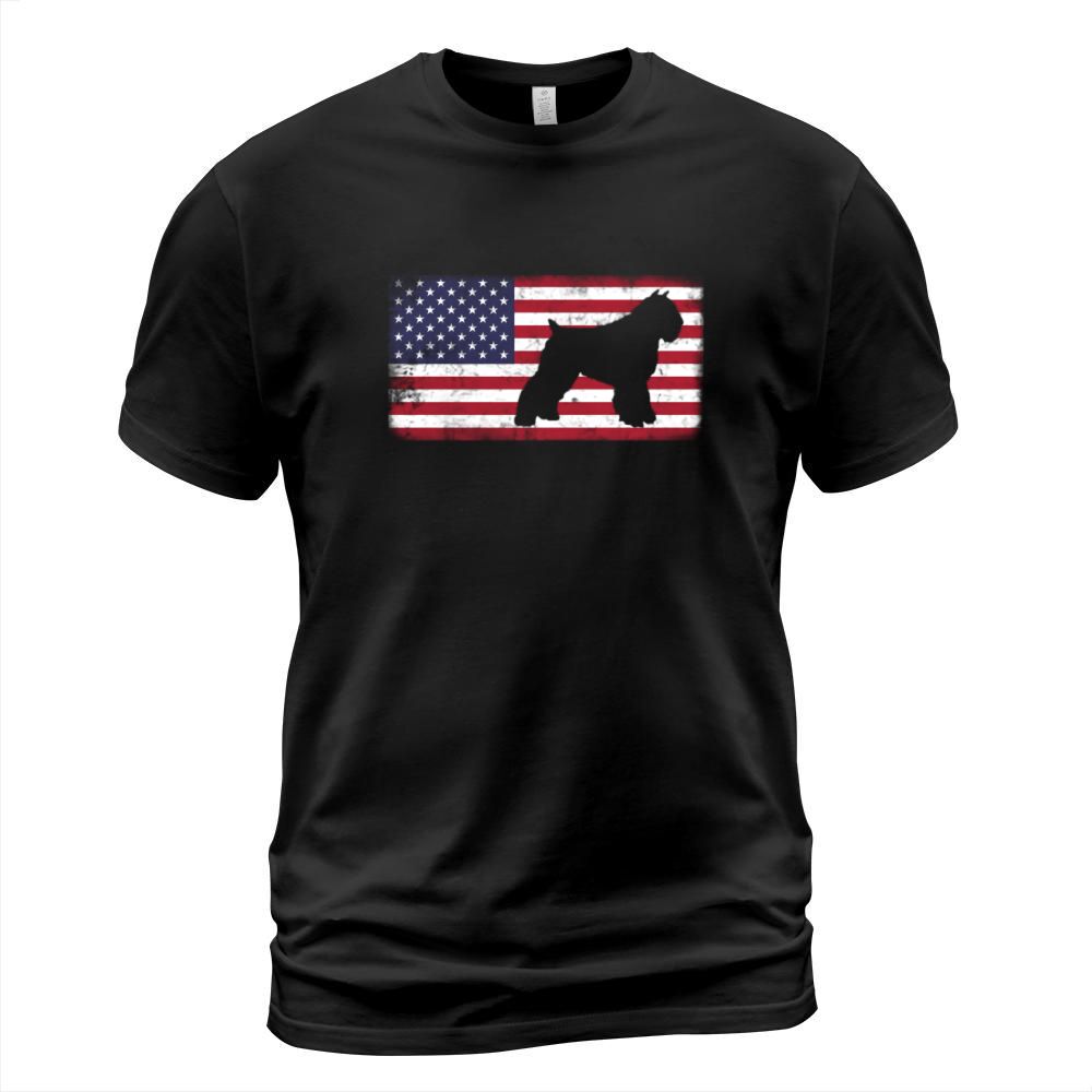 Vintage Retro American Flag Bouvier Des Flandres shirt T-Shirt Unisex