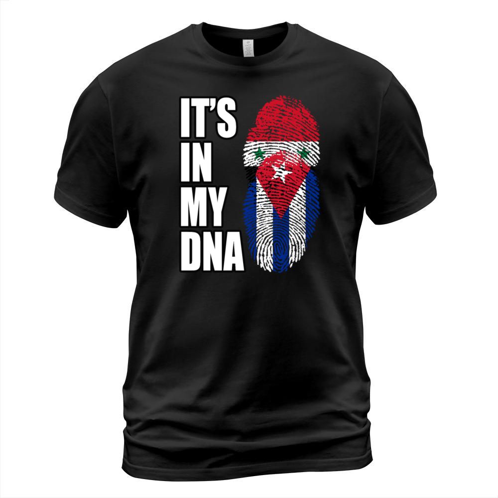 Syrian And Cuban Vintage Heritage DNA Flag T-Shirt Unisex