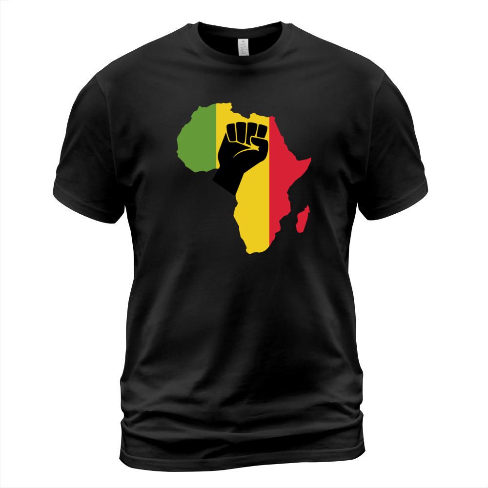Africa Black Power With Africa Map Fist  T Shirts T-Shirt Unisex