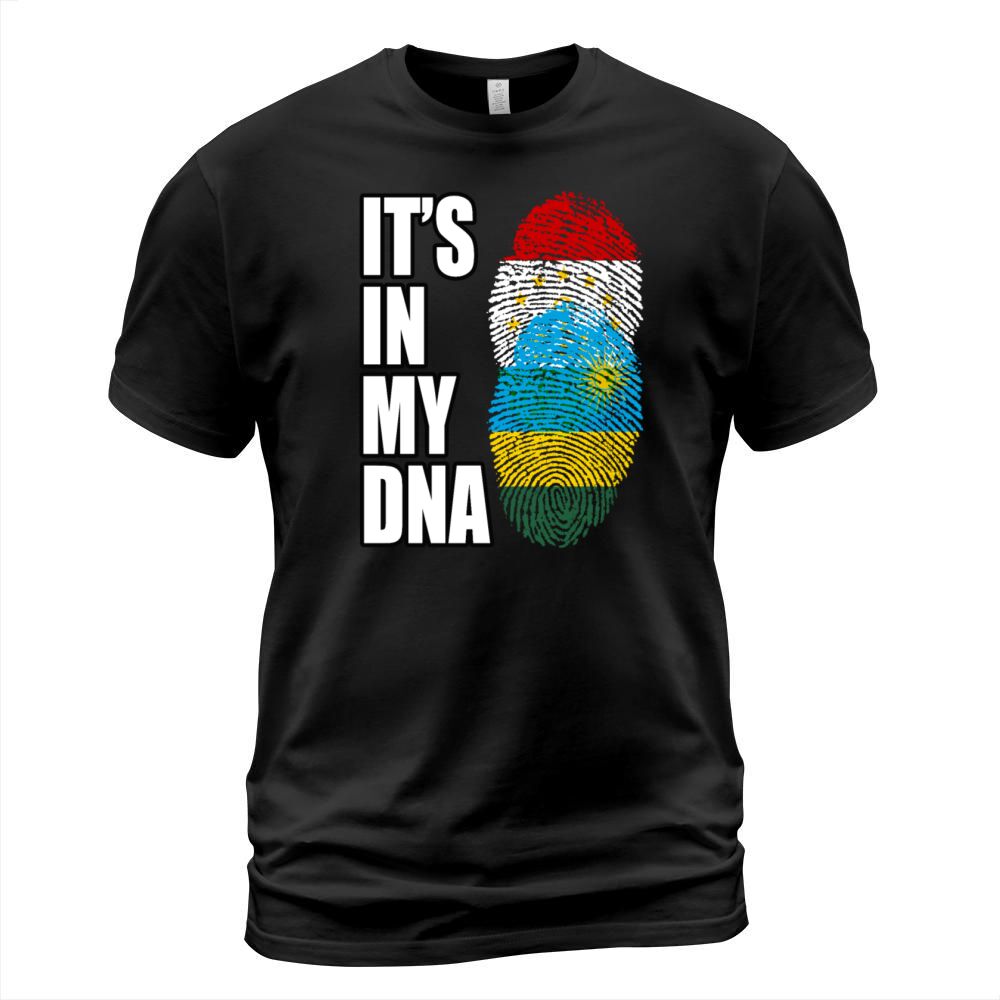 Tajikistani And Rwandan Vintage Heritage DNA Flag T-Shirt Unisex