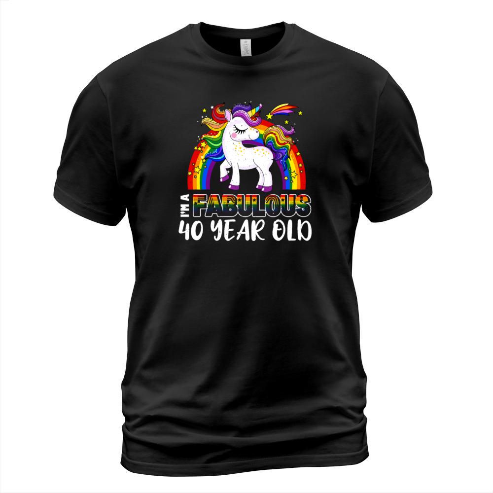 Unicorn Age 40 Years Gay Pride LGBT Pride Month T-Shirt Unisex