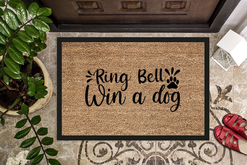 ring bell, win a dog Doormats