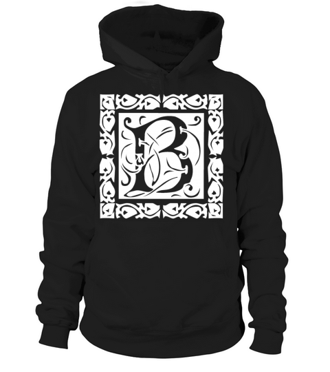B Capital Letter Initial Monogram Alphabet Name Hoodie Unisex