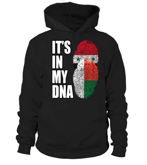 Syrian And Malagasy Vintage Heritage DNA Flag Hoodie Unisex