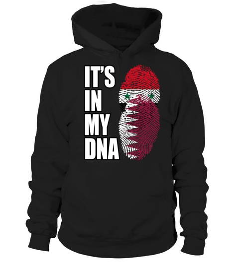 Syrian And Qatari Vintage Heritage DNA Flag Hoodie Unisex