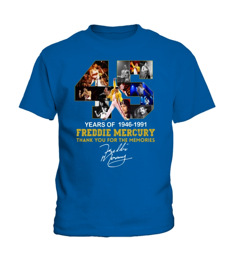 45 Years Of Freddie Mercury Signature Thank You For The Memories shirt Kids T-Shirt
