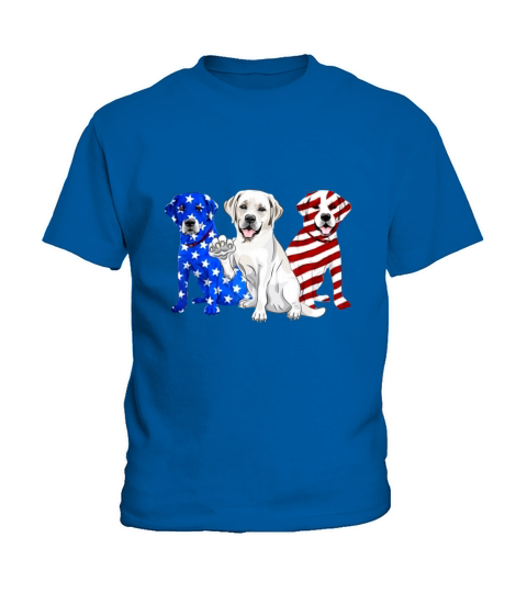 Labrador Retriever dog American flag 4th of July shirt Kids T-Shirt