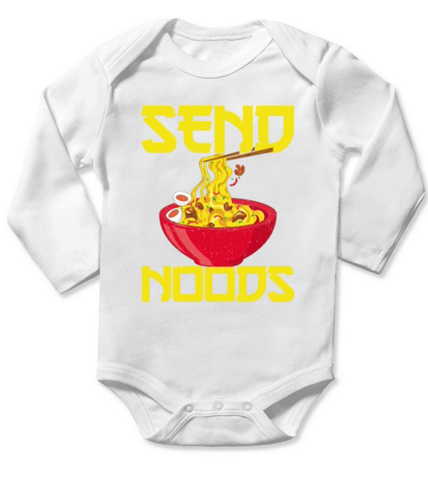 Asian Food Send Noods Funny Noodles Long Sleeve Baby One-Piece