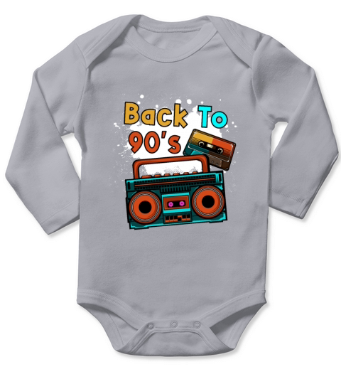 Back to 90s Oldschool Gift Long Sleeve Baby One-Piece