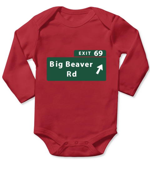 Funny Big Beaver Exit 69 Sign Hoodies Long Sleeve Baby One-Piece