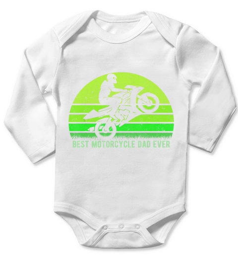 Mens Vintage Retro Best Motorcycle Dirt Bike Dad Ever Fathers Day T-Shirt Long Sleeve Baby One-Piece