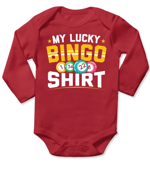 My Lucky Bingo Shirt Funny Bingo Player Long Sleeve Baby One-Piece