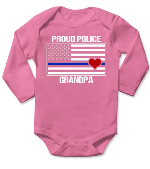 Proud Police Grandpa Thin Blue Line Long Sleeve Baby One-Piece