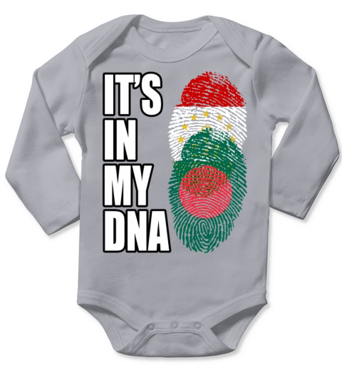 Tajikistani And Bangladeshi Vintage Heritage DNA F Long Sleeve Baby One-Piece